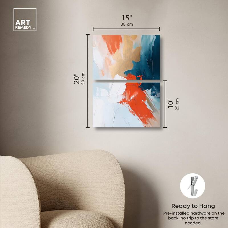 Bold and Bright I Canvas Set of 2 by Art Remedy, Gallery Wrapped
