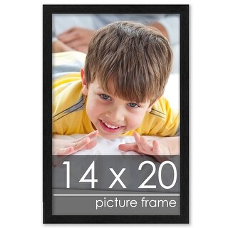 14x20 Traditional Black Complete Wood Picture Frame with UV Acrylic ...
