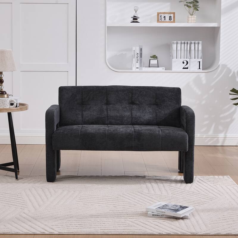 Nordic Modern Double Armchair Compact Upholstered Sofa Leisure Sofa Comfortable Seating with Dual Armrests Can be paired