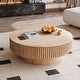 preview thumbnail 7 of 61, Modern Solid Wood Veneered Round Coffee Tea Table with Storage Natural Wood-39.37