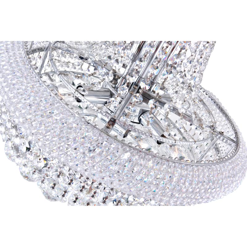 Empire 8 Light 18in Chrome Down Chandelier with Crystals