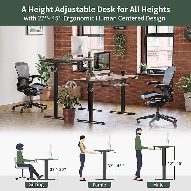 FEZIBO/Home Office Furniture/Wood/Desk With Keyboard Tray/Desks