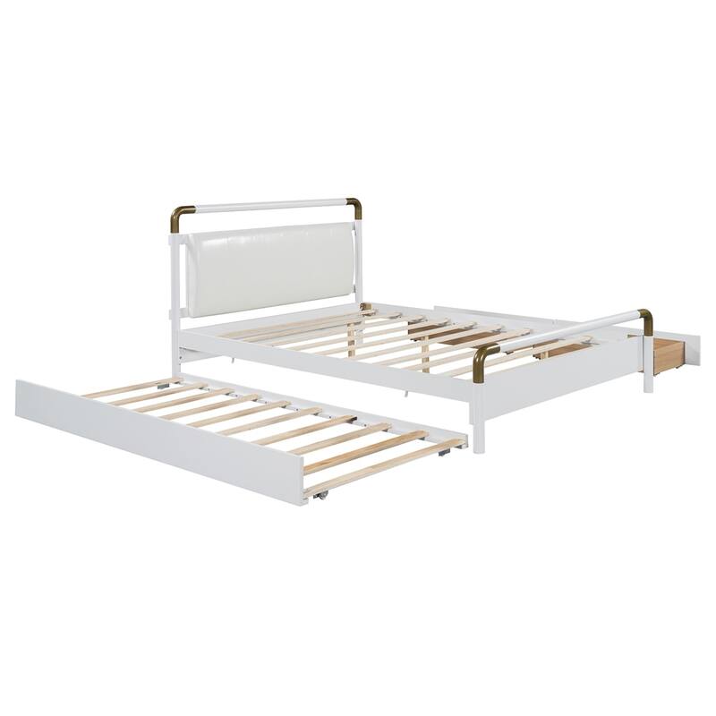 Queen Size Wooden Storage Platform Bed