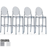 shop 2xhome set of 4 clear modern 30 seat bar stool counter