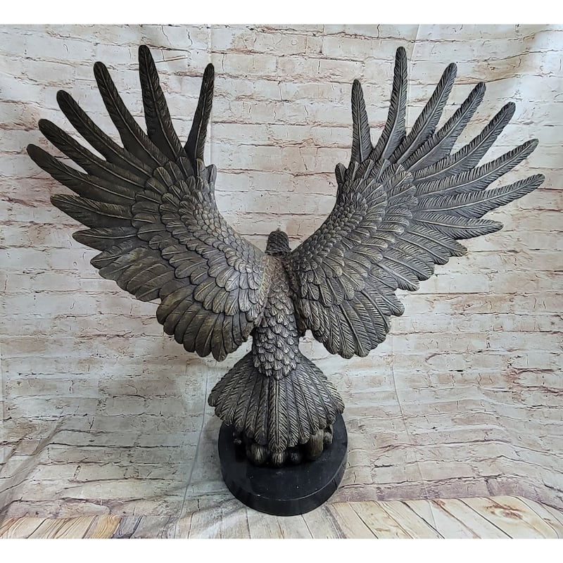 Bronze Metal Eagle Statue Sculpture Garden Yard Original Casting 26 Inches X 31 Inches