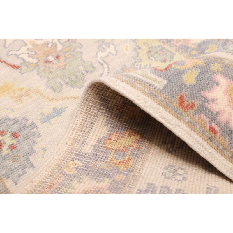 ECARPETGALLERY Hand-knotted Modern Oushak Light Grey Wool Rug - 2'8 x 7'11