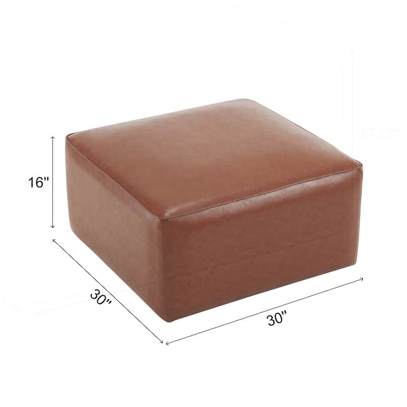 Square PU Leather Ottoman