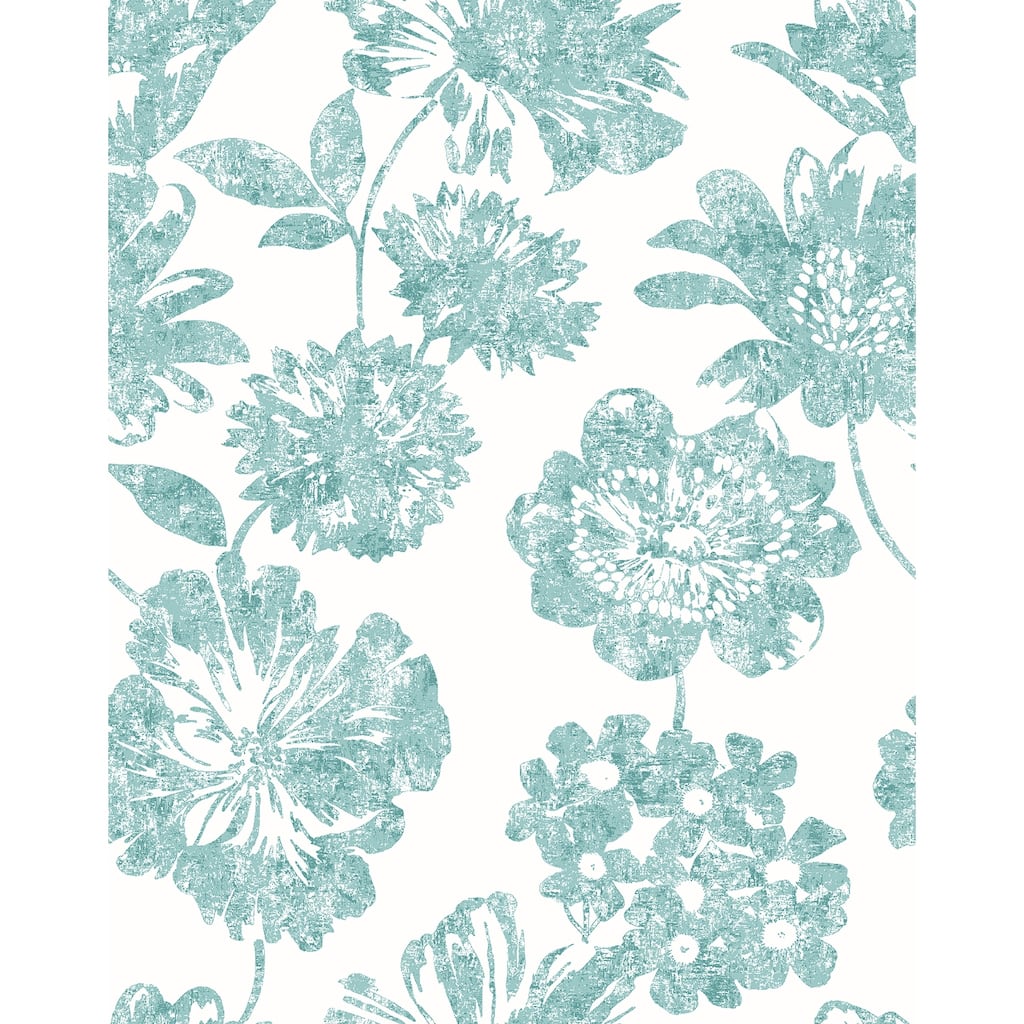 A-Street Prints Folia Aqua Floral Wallpaper