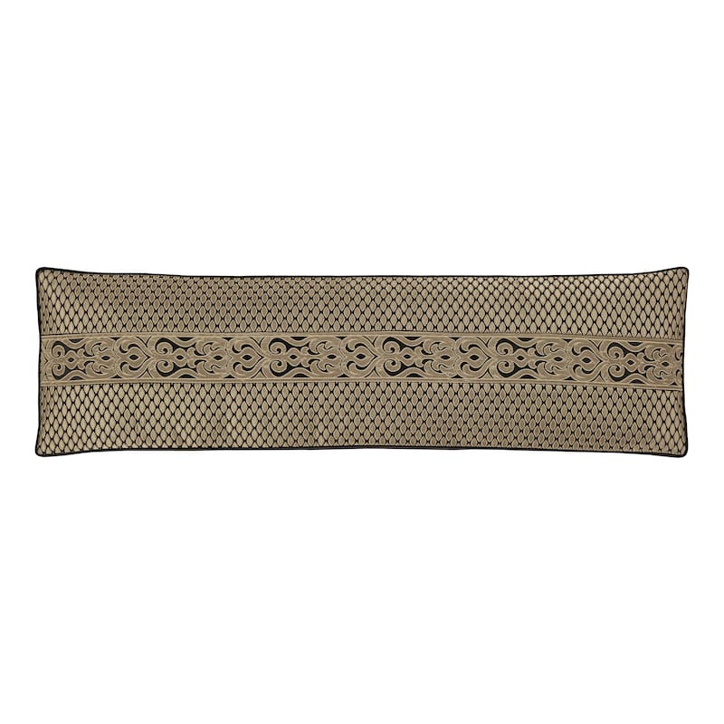 Bolero Black And Gold Bolster Decorative Throw Pillow