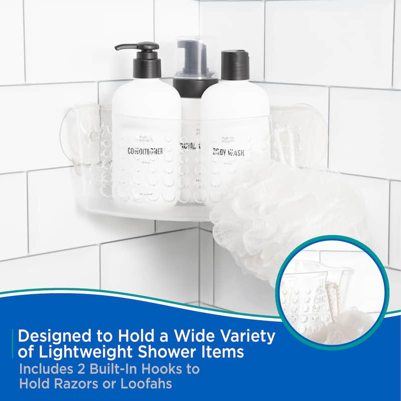 Kenney Suction Cup Corner Basket Shower Caddy - Clear
