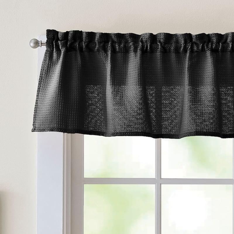 Curtainworks Eldridge Waffle 3-piece Valance & Tier Set