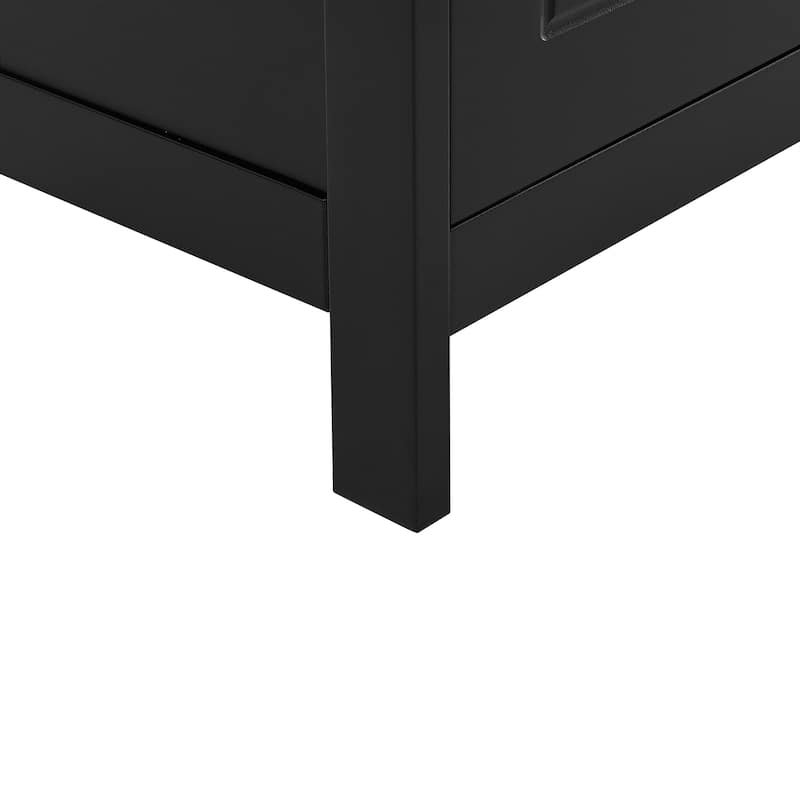 Freestanding Cabinet Floor Storage Cabinet with 2 Doors, Drawers and Adjustable Shelf for Bathroom Kitchen Office Living Room