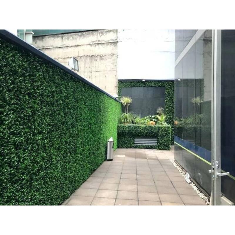 20 in x 20 in Artificial Boxwood Hedge for Outdoor Patio/Deck Privacy - Set of 8pc - Set of 8pc