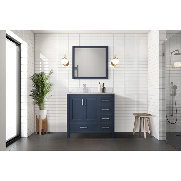 Jacques 36 in. W x 22 in. D Left Offset Dark Grey Bath Vanity