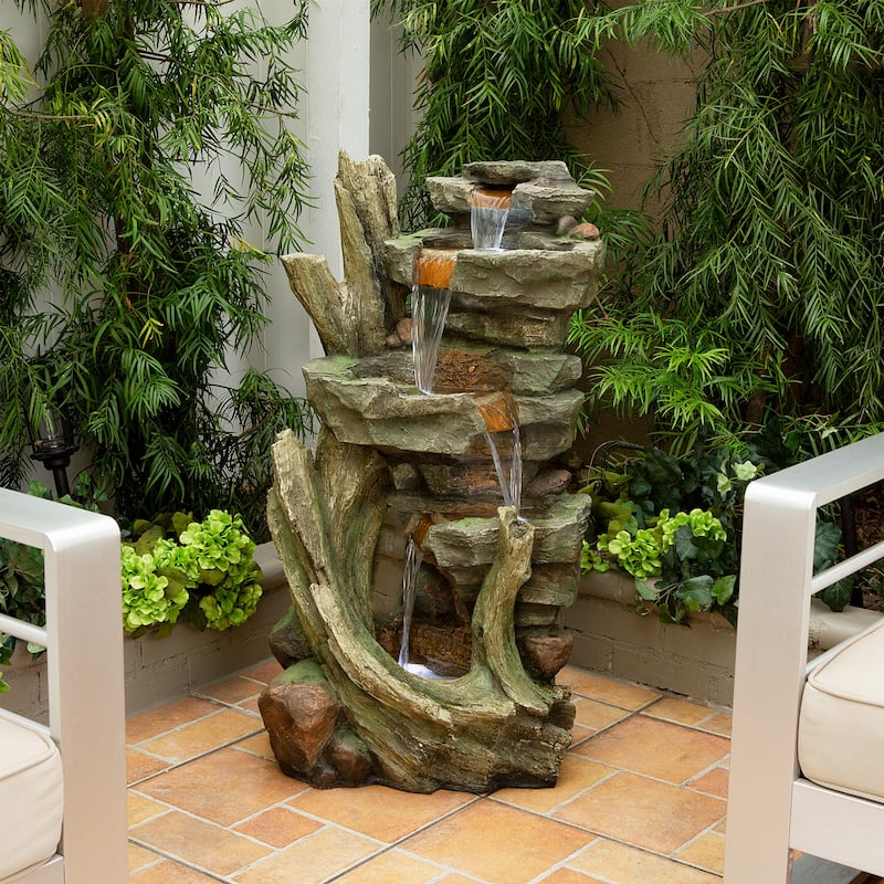 Curved Log Rainforest w/ LED light