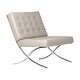 preview thumbnail 16 of 23, Attriom Modern Leather and Chrome Slipper Chair for Living Room - 30.25 x 26 x 34.75" Grey