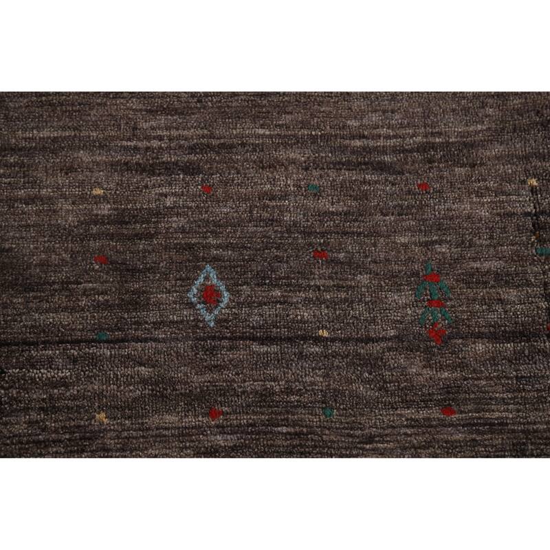 Hand Knotted Oriental 100% Wool Carpet Tribal Tribal Brown Gabbeh Area Rug - 9' 11'' X 8' 0''