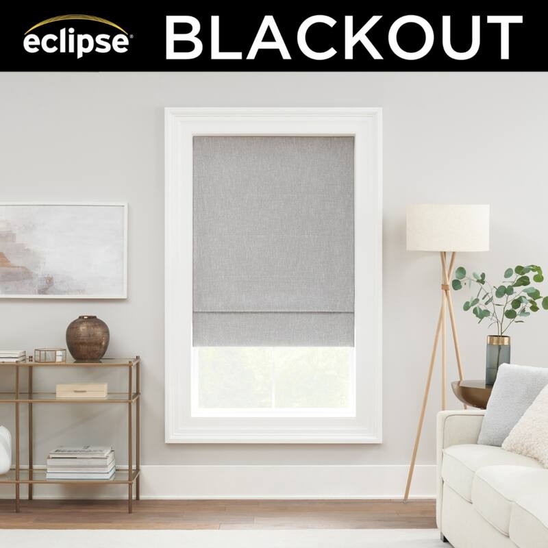 Eclipse Drew Textured Solid 100% Total Blackout Cordless Roman Shade