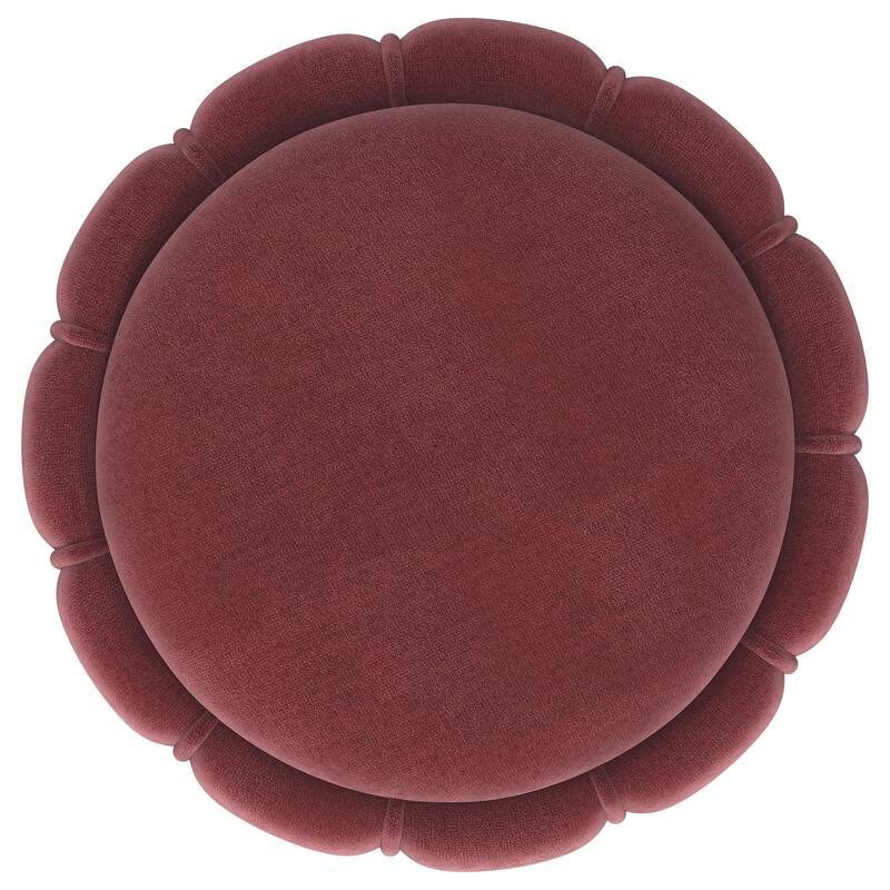 Sora Modern Round Fabric Upholstered Ottoman
