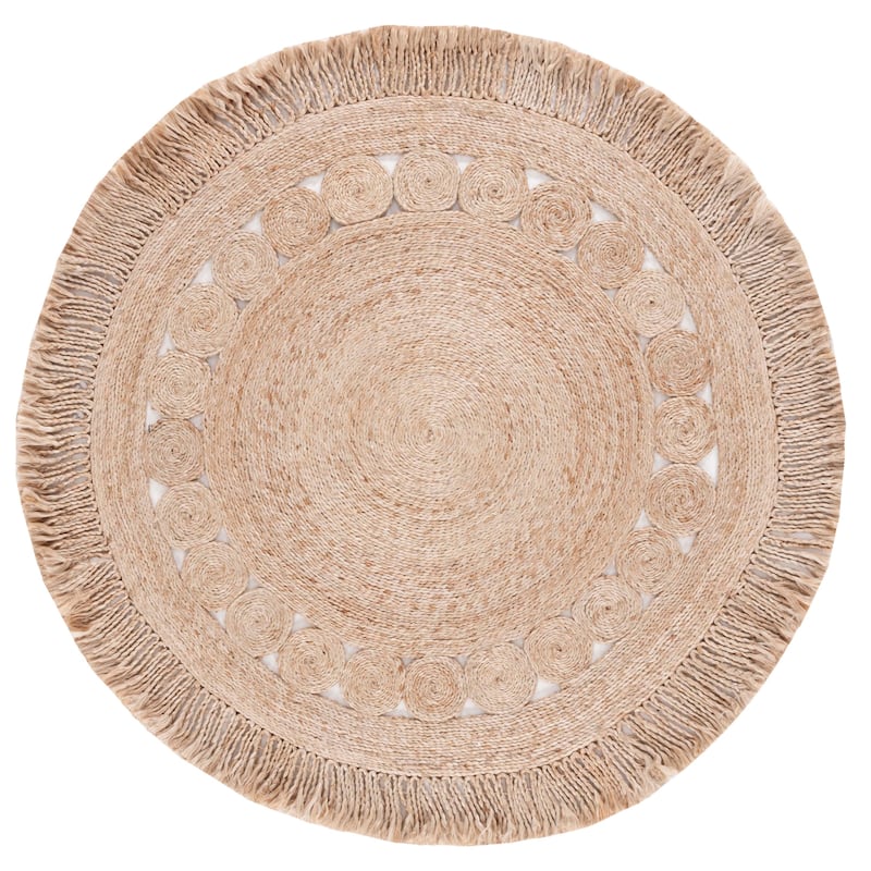 SAFAVIEH Natural Fiber Elfreda French Country Round Jute Rug - 4' Round - Natural