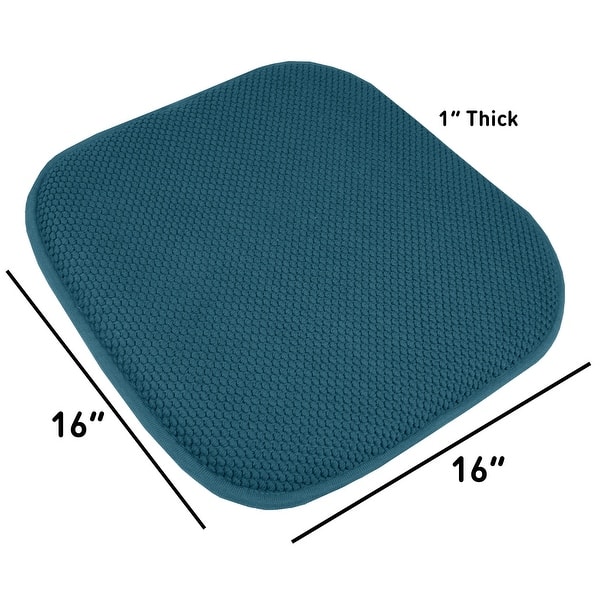 dimension image slide 18 of 18, 16-in. Square Non-slip Memory Foam Seat Cushions (2 OR 4) - 16 X 16