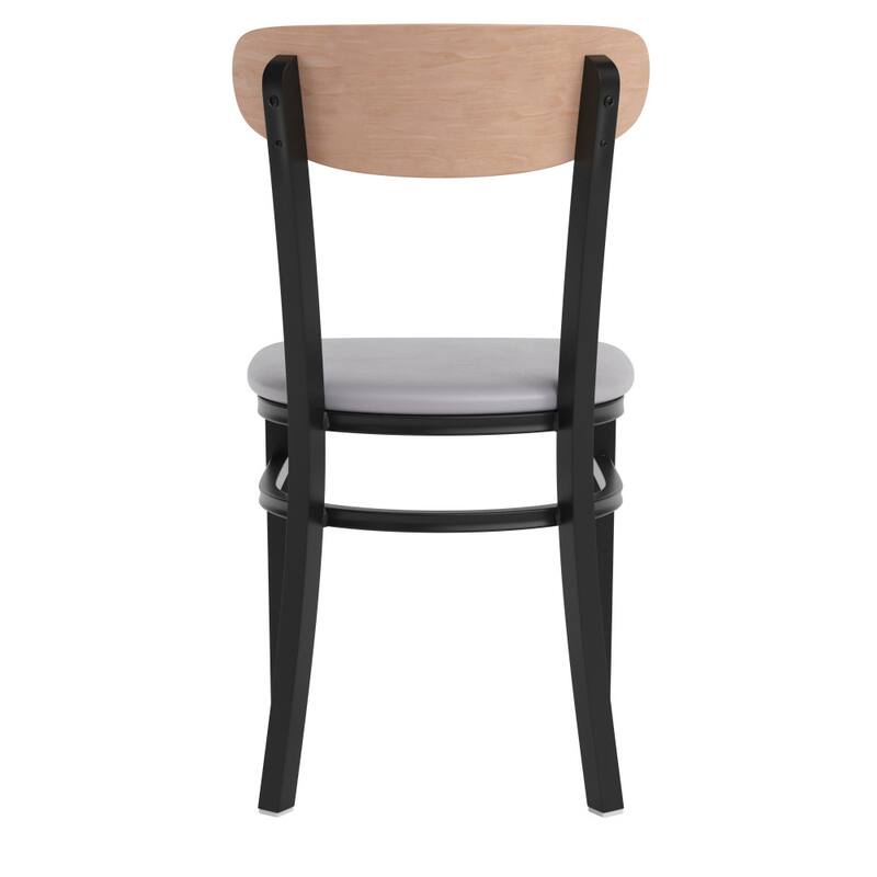 2PK Commercial Metal Dining Chairs with Boomerang Back
