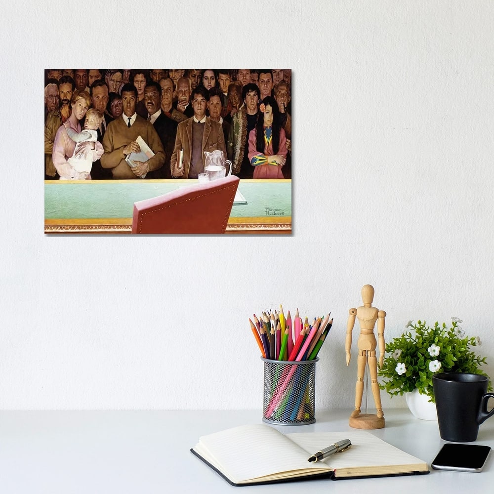 iCanvas "The Right to Know" by Norman Rockwell Canvas Print