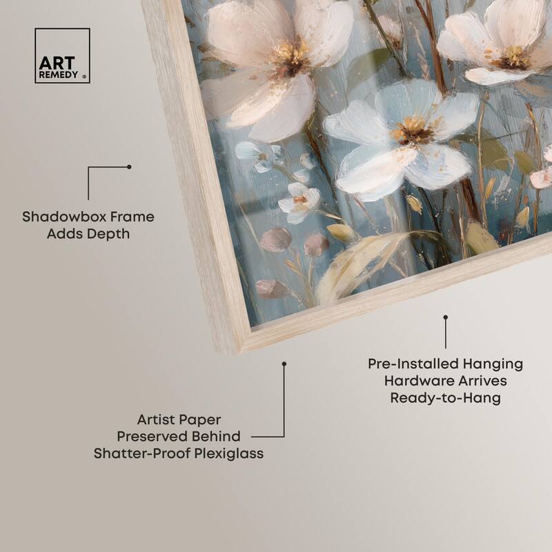 Vintage White Meadow Shadowbox by Art Remedy