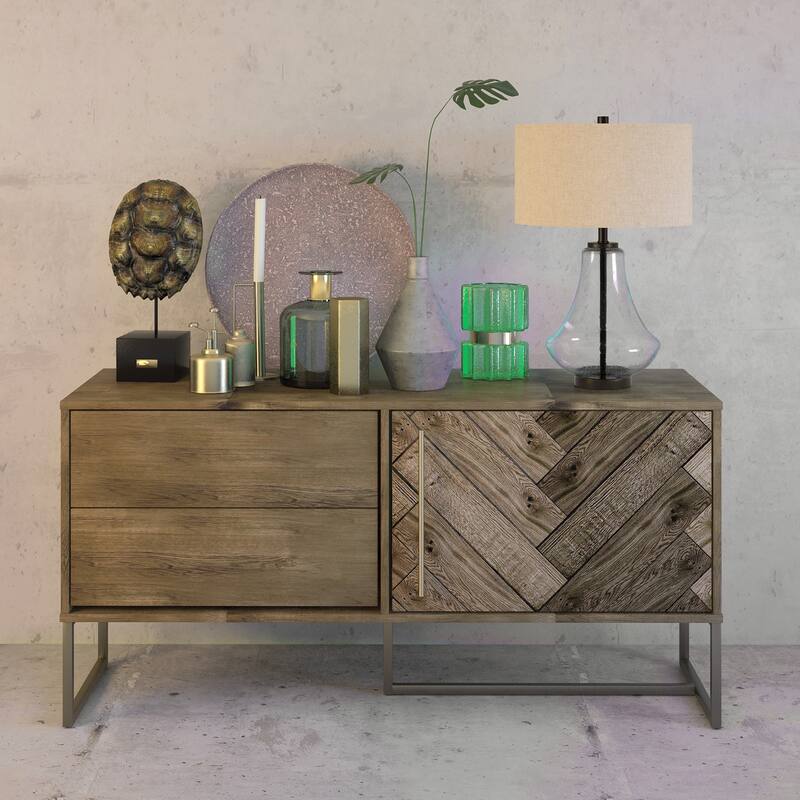 Leta Table Lamp in Seeded Glass with Flax Shade