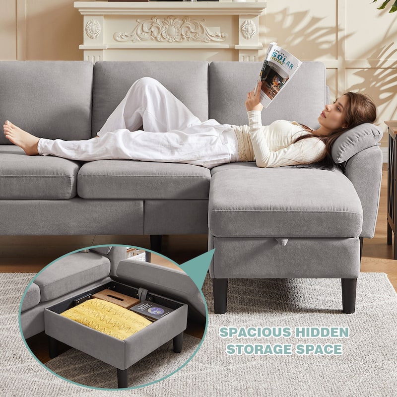 4-Piece Living Room Sectional Sofa Set with Loveseat and Chair