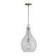 preview thumbnail 2 of 6, Rabun 1-light Hanging Pendant w/ Clear Stone Seeded Glass