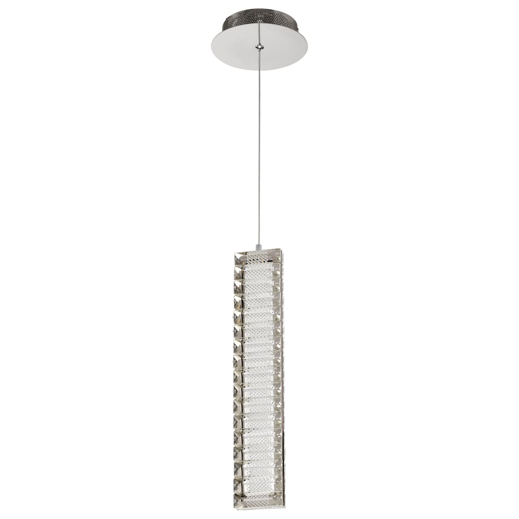 Nova LED 16 Inch Mini Pendant Polished Nickel Finish K9 Crystal - Polished Nickel