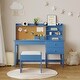 preview thumbnail 7 of 18, Adjustable Tilt Kids Desk and Chair Set - Wooden Study Table with Drawer, Cork Board & Hutch - Student Writing Desk