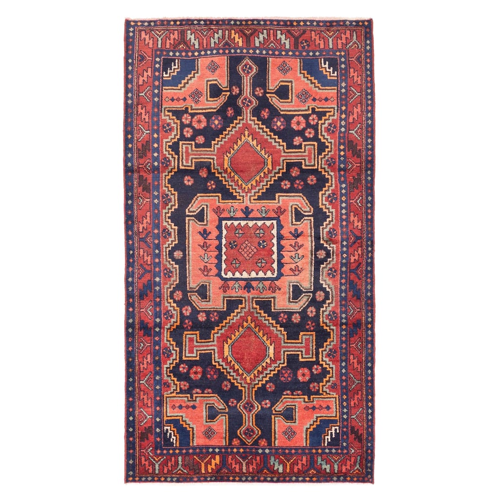 ECARPETGALLERY Hand-knotted Konya Anatolian Dark Navy Wool Rug - 4'0 x 7'5