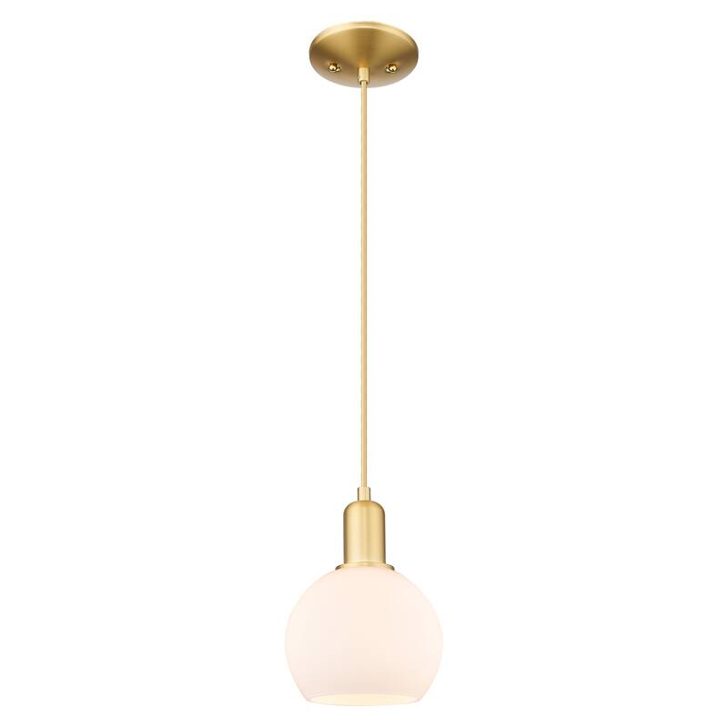 Innovations Lighting Endless Possibilities Arcadia - Athens - 1 Light 6" Cord Hung Mini Pendant - Satin Gold/Matte White