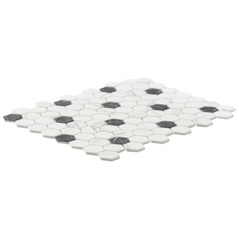 The Tile Life Eterna Hex 12x12 White Matte Recycled Glass Mosaic Floor, Wall & Backsplash Tile