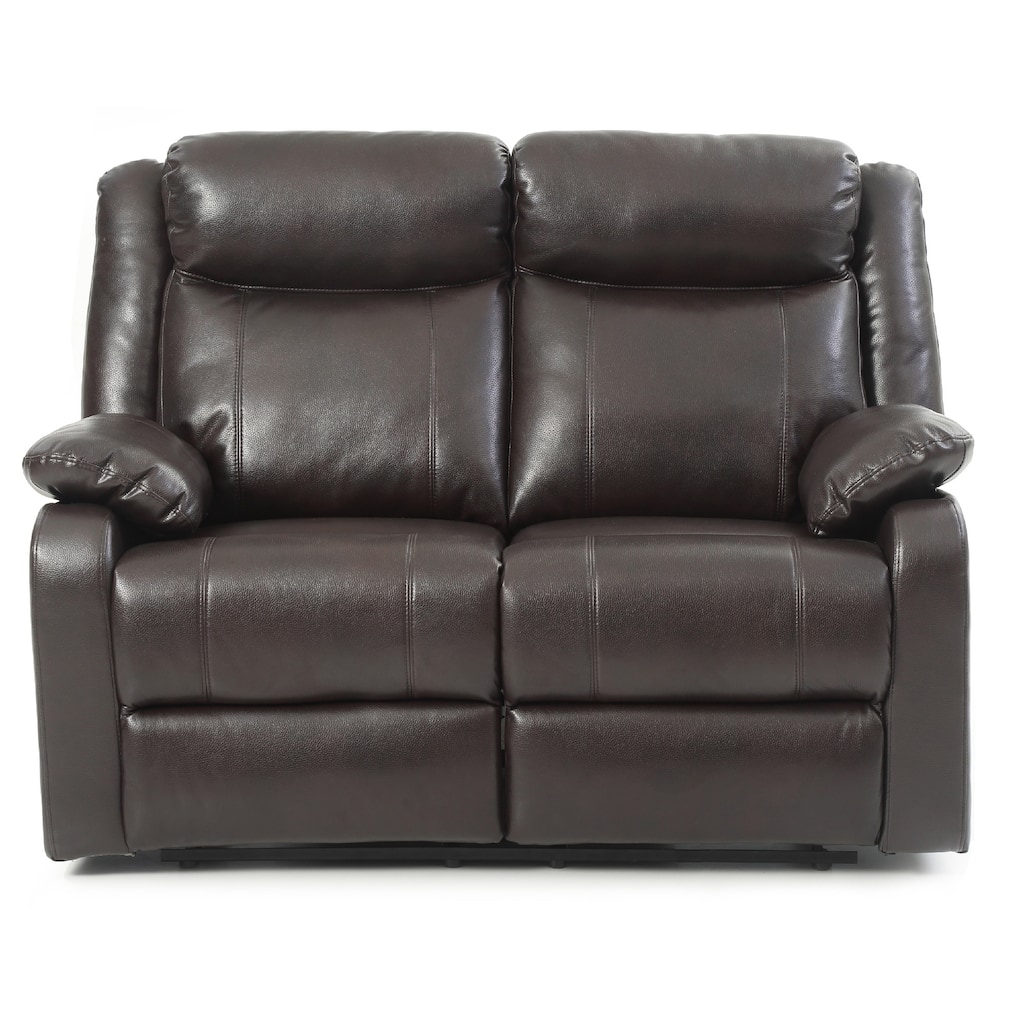 Faux leather 2-Seater Reclining Sofa - 55" - Dark Brown