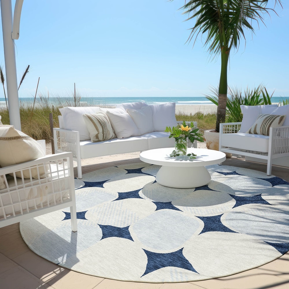 Machine Washable Indoor/ Outdoor Chantille Puffy Modern Rug