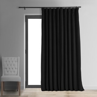 Fabrics Black Velvet Blackout Wide Curtain Panel