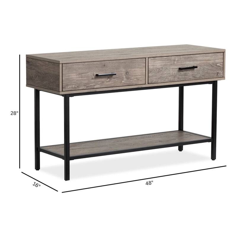 Magnussen Home Fenwick Whitetail Brown and Smoke Glass Rectangular Sofa Table - 48''W x 16''D x 28''H