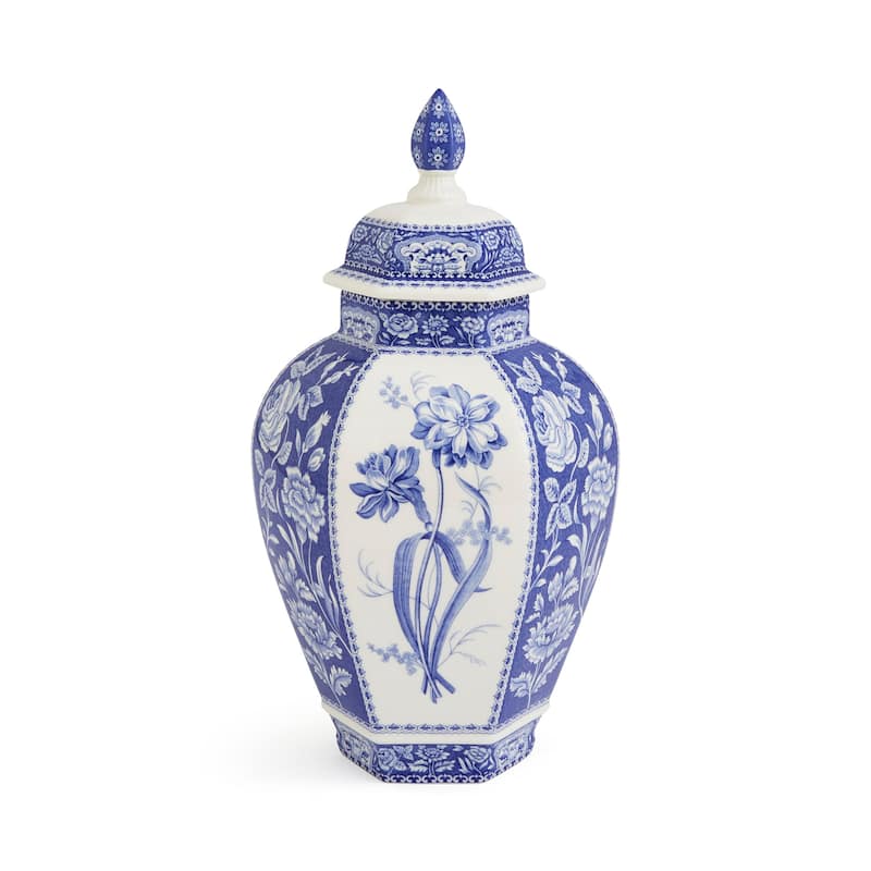 Spode Blue Italian Vase - Floral - 15.5"