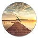 preview thumbnail 2 of 8, Designart 'Sea Pier under Beautiful Cloudscape' Oversized Coastal Wall CLock
