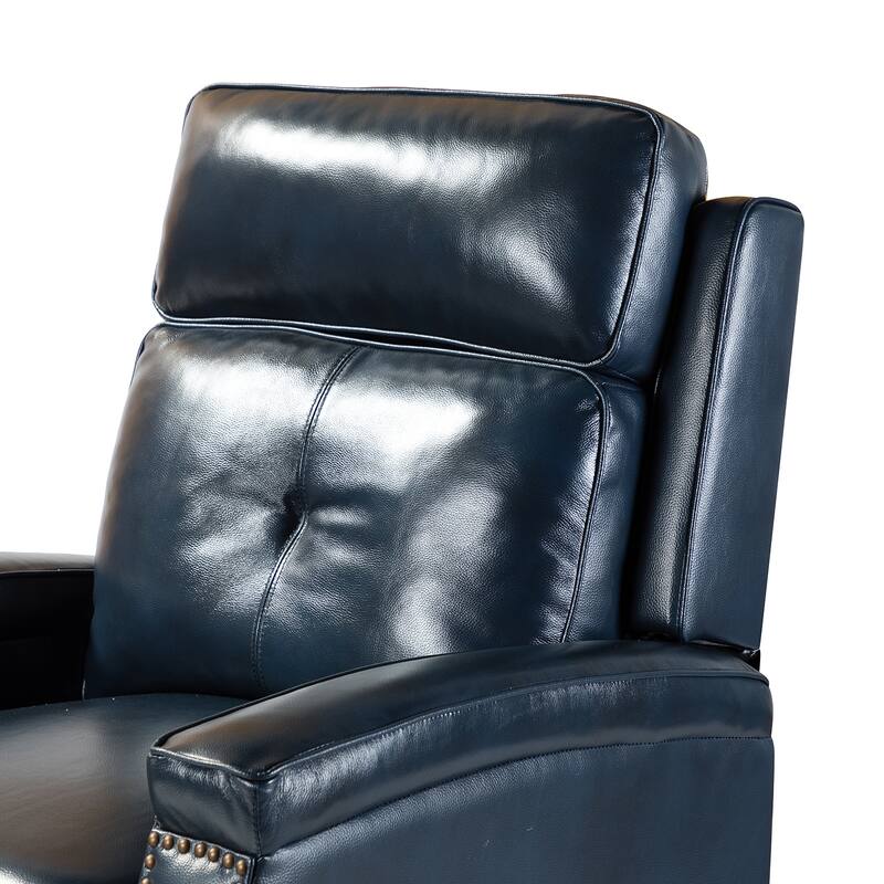 Gaspar Mid-Century Modern Pushback Recliner with Nailhead Trim by HULALA HOME