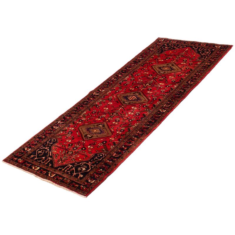 ECARPETGALLERY Hand-knotted Andelz Red Wool Rug - 3'6 x 9'3