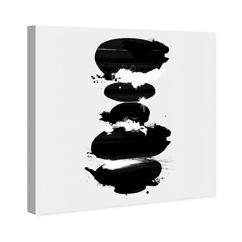 Wynwood Studio Canvas Abstract Perfect Balance Noir Square Black and Modern & Contemporary Wall Art Canvas Print