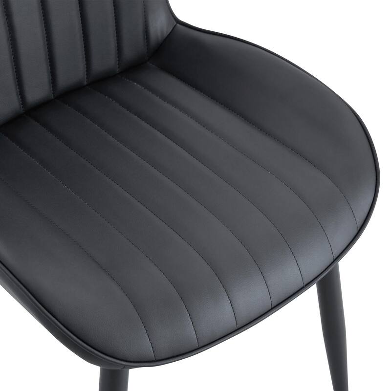 Luxury Dining Chair Set of 4, Shell-Back Upholstered Chairs with Metal Legs, Kitchen & Office High Back Side Chairs