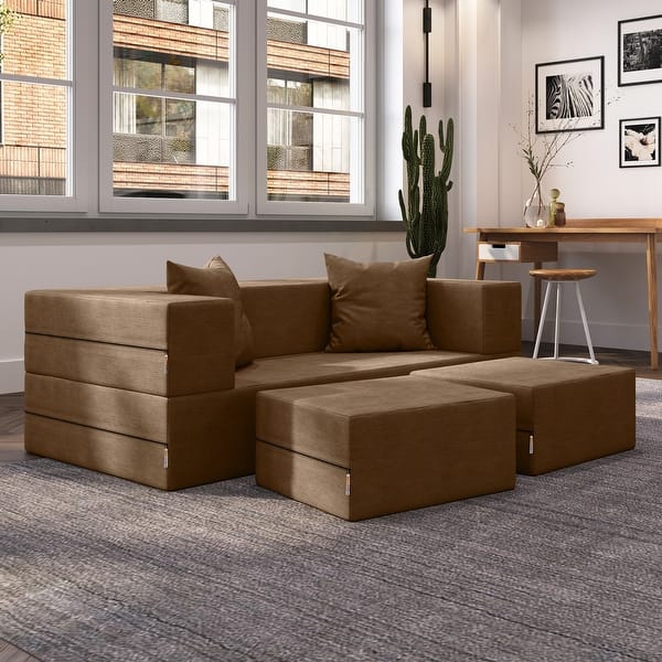 Jaxx Zipline Convertible Queen-size Sleeper Loveseat and