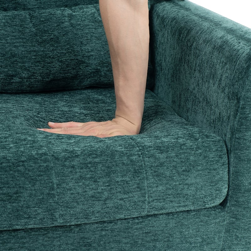 Mid Century Modern Chair with Chenille Fabric Lounge Arm Chairs