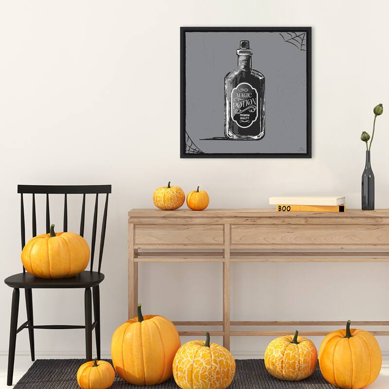 Haunted Halloween VII by Hm Design Framed Canvas Wall Art Print