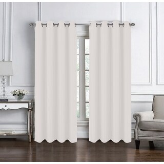 Cindy Solid Textured Window Curtain Panel Set
